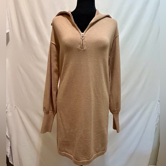 Lumiere Women’s Long Sleeve Sweater Dress Tan Size 4 - in great condition! - Picture 2 of 5